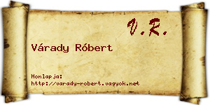 Várady Róbert névjegykártya
